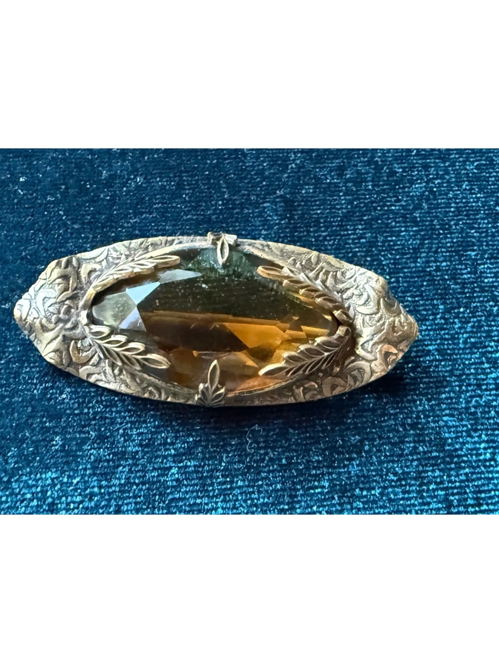 Antique Late Victorian Edwardian Czech Glass Brooch